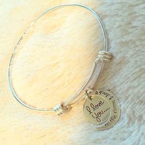 8 in sterling Silver love to the moon bangle